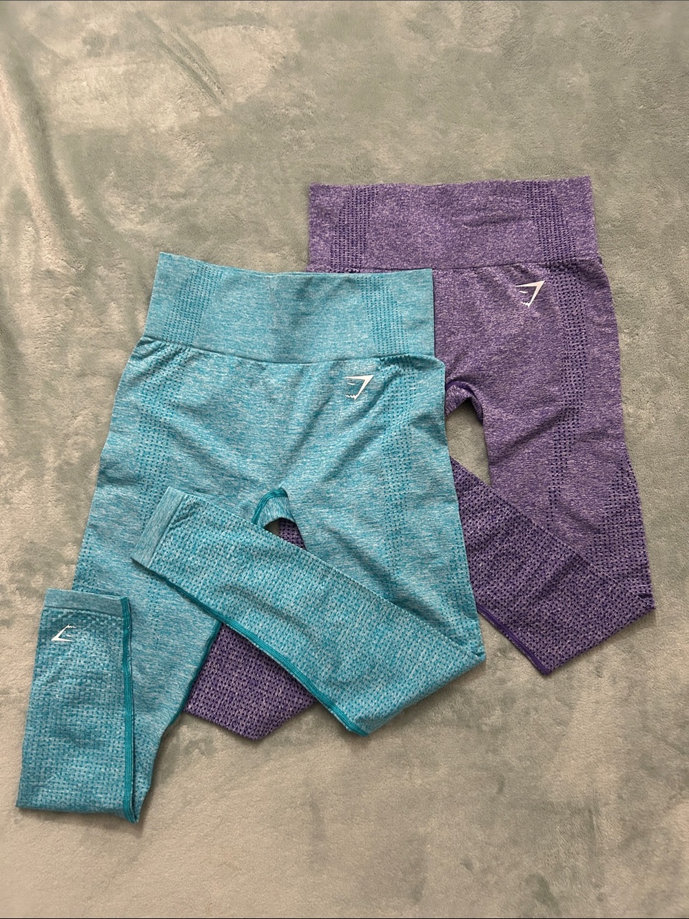 Gymshark Seamless Leggings - Teal and Purple